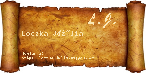 Loczka Júlia névjegykártya